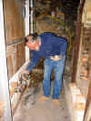 Trevor Corser wrestles with the kiln at the Leach pottery, St. Ives, Cornwall 2