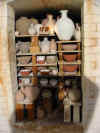 The stcked kiln before firing, Leach Pottery, St. Ives, Cornwall 3