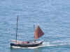 The Dolly Pentreath, a Cornish Lugger, off the Island, St. Ives, Cornwall