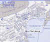 St. Ives street map showing Lifeboat location