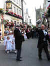 The procession reaches High Street, St. Ives, Cornwall